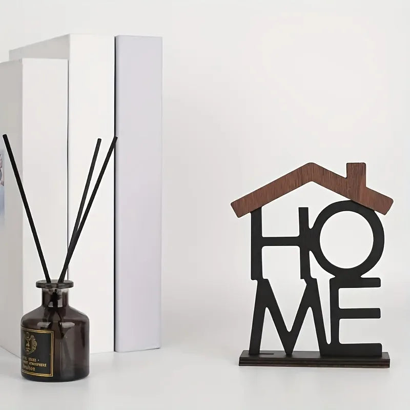 Adorno de Madera Decorativo Serie HOME para Escritorio