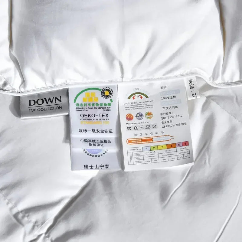 Plumón de Plumón de Ganso Blanco 95% Cama Doble o Individual