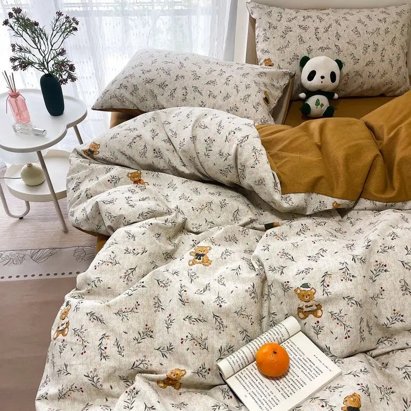 Juego de Cama Floral Rosa Microfibra 1,5 y 2 Plazas
