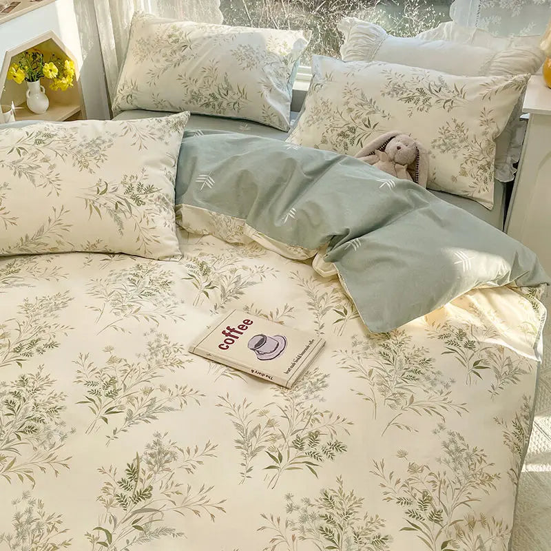 Juego de Cama Floral Rosa Microfibra 1,5 y 2 Plazas