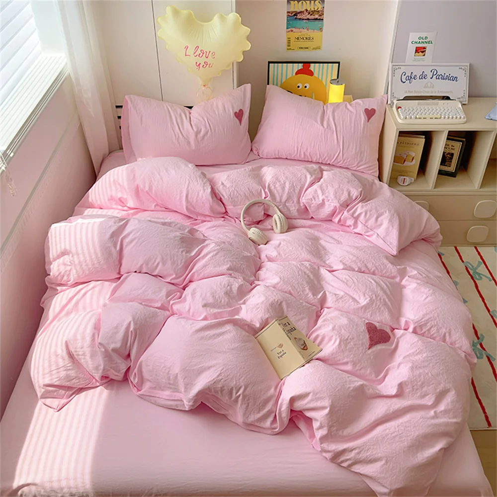 Juego de Cama Estilo Coreano Minimalista Suave y Elegante