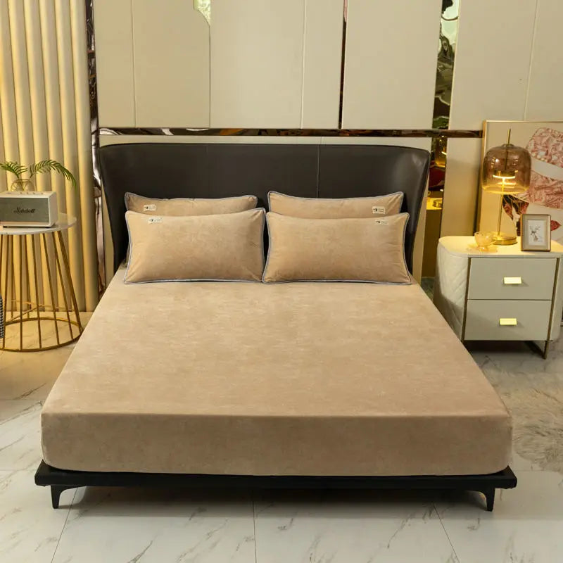 Sábana Bajera Terciopelo Ajustable 1 a 2 Plazas 90-180 cm
