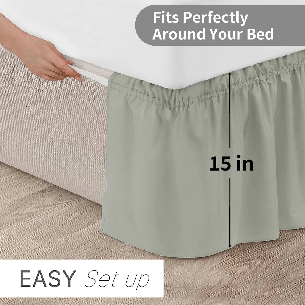 Falda de Cama Elástica con Volantes King Queen Twin