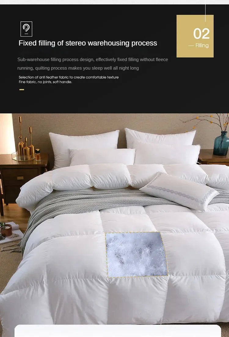 Plumón de Plumón de Ganso Blanco 95% Cama Doble o Individual