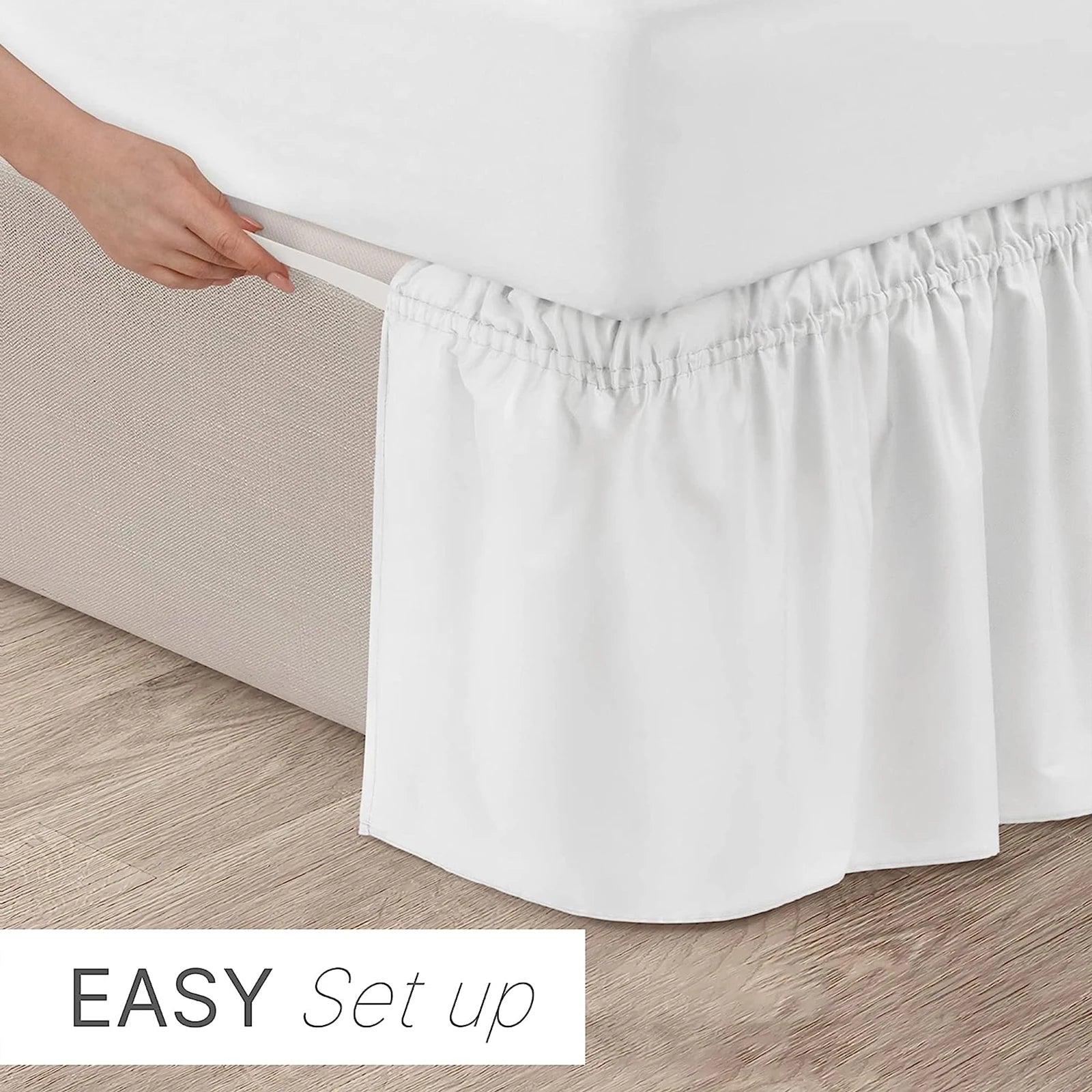 Falda de Cama Elástica con Volantes King Queen Twin