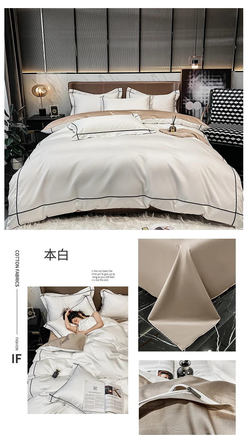 Juego de Ropa de Cama Lujo Algodón Egipcio 800 Hilos Hotelera