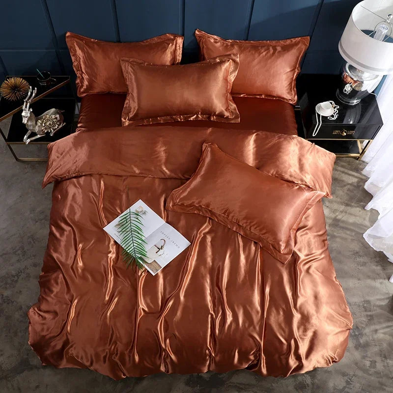 Juego de Cama 4 Piezas Rayón Premium Color Sólido
