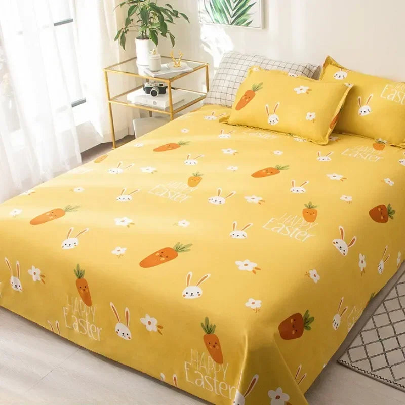 Sábana Ajustada Floral Poliéster Algodón 1 Plaza a King