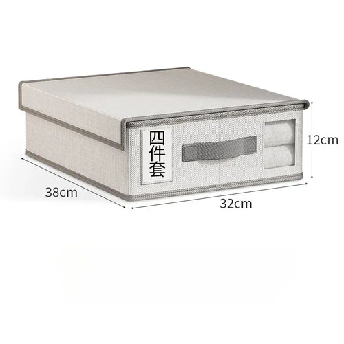 Caja Organizadora de Tela con Cremallera y Ventana