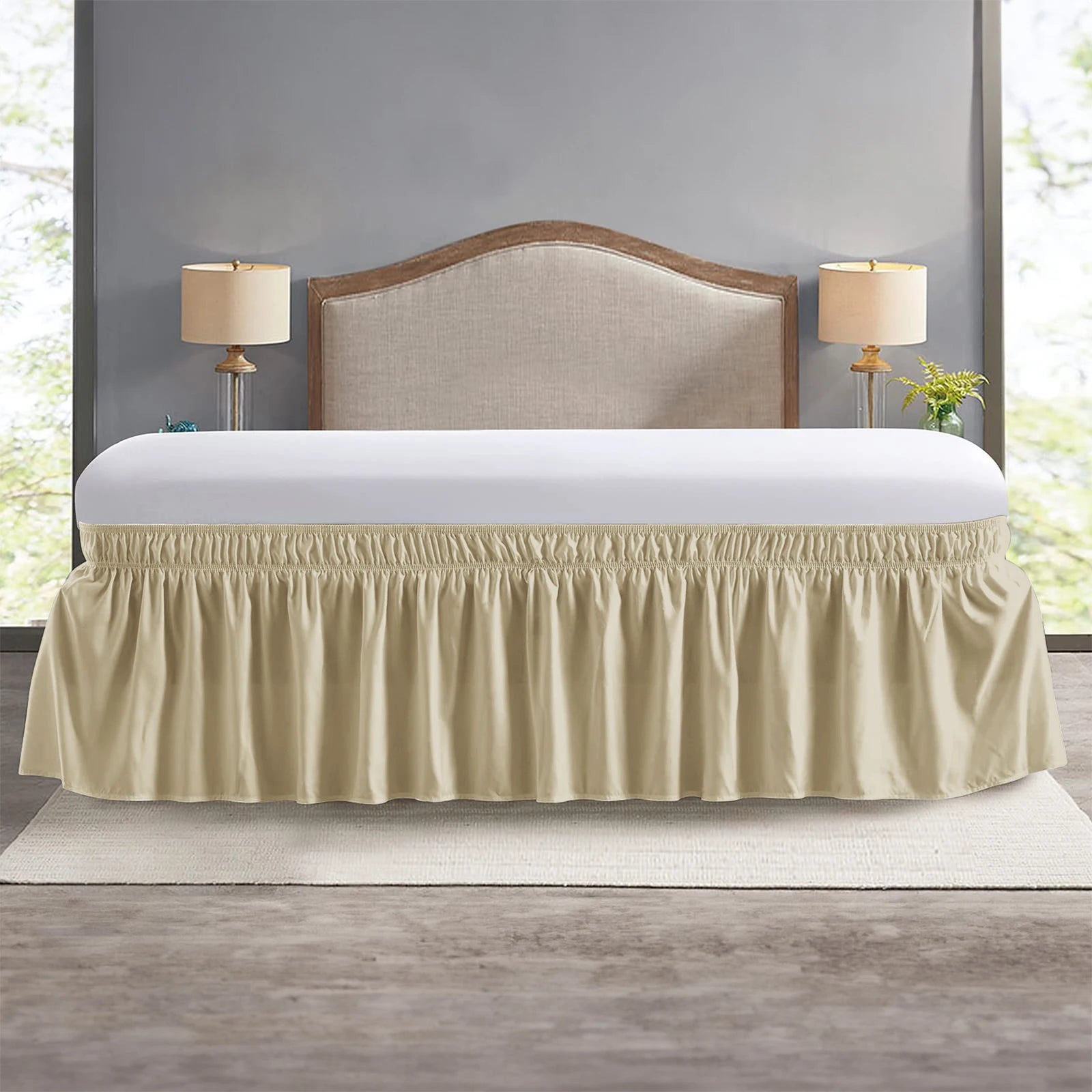 Falda de Cama Elástica con Volantes King Queen Twin