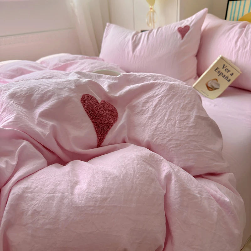 Juego de Cama Estilo Coreano Minimalista Suave y Elegante
