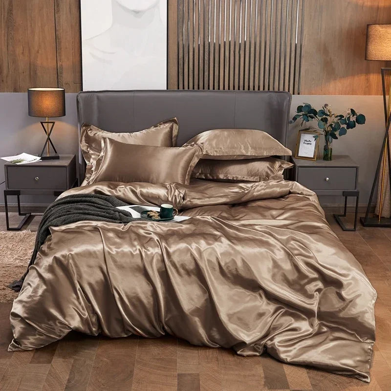 Juego de Cama 4 Piezas Rayón Premium Color Sólido