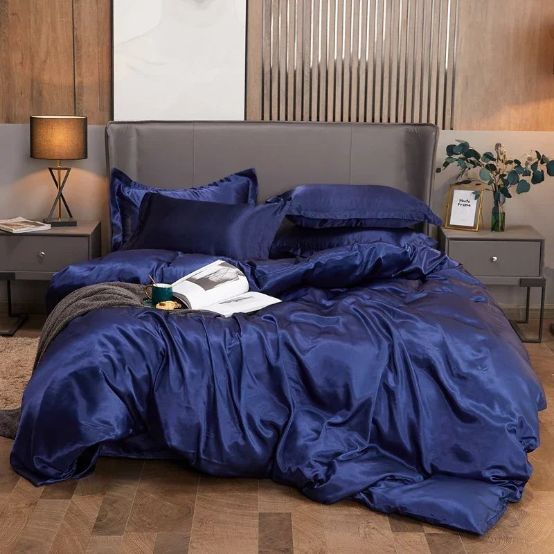Juego de Cama 4 Piezas Rayón Premium Color Sólido
