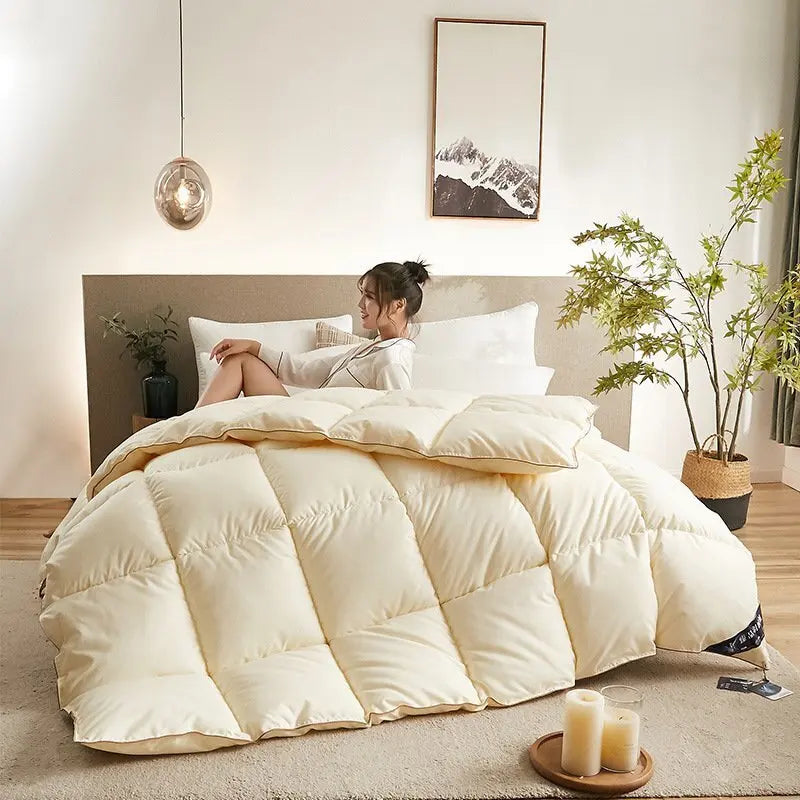 Plumón de Plumas Suave y Cálido para Cama