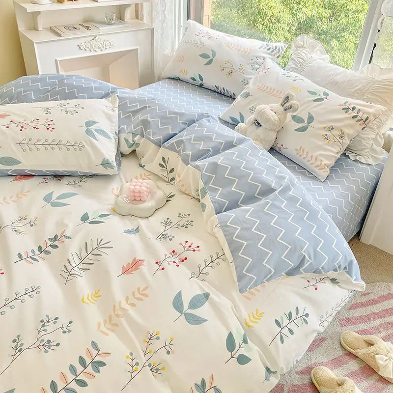 Juego de Cama Floral Rosa Microfibra 1,5 y 2 Plazas