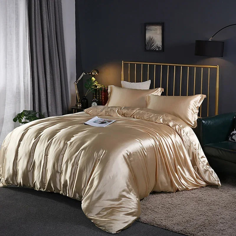 Juego de Cama 4 Piezas Rayón Premium Color Sólido