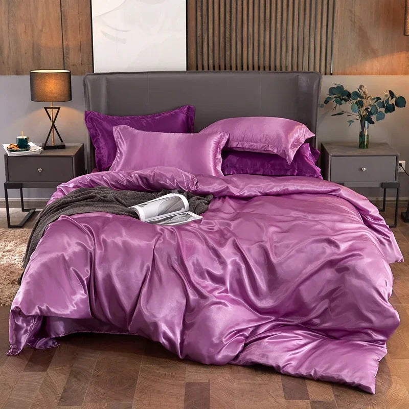Juego de Cama 4 Piezas Rayón Premium Color Sólido