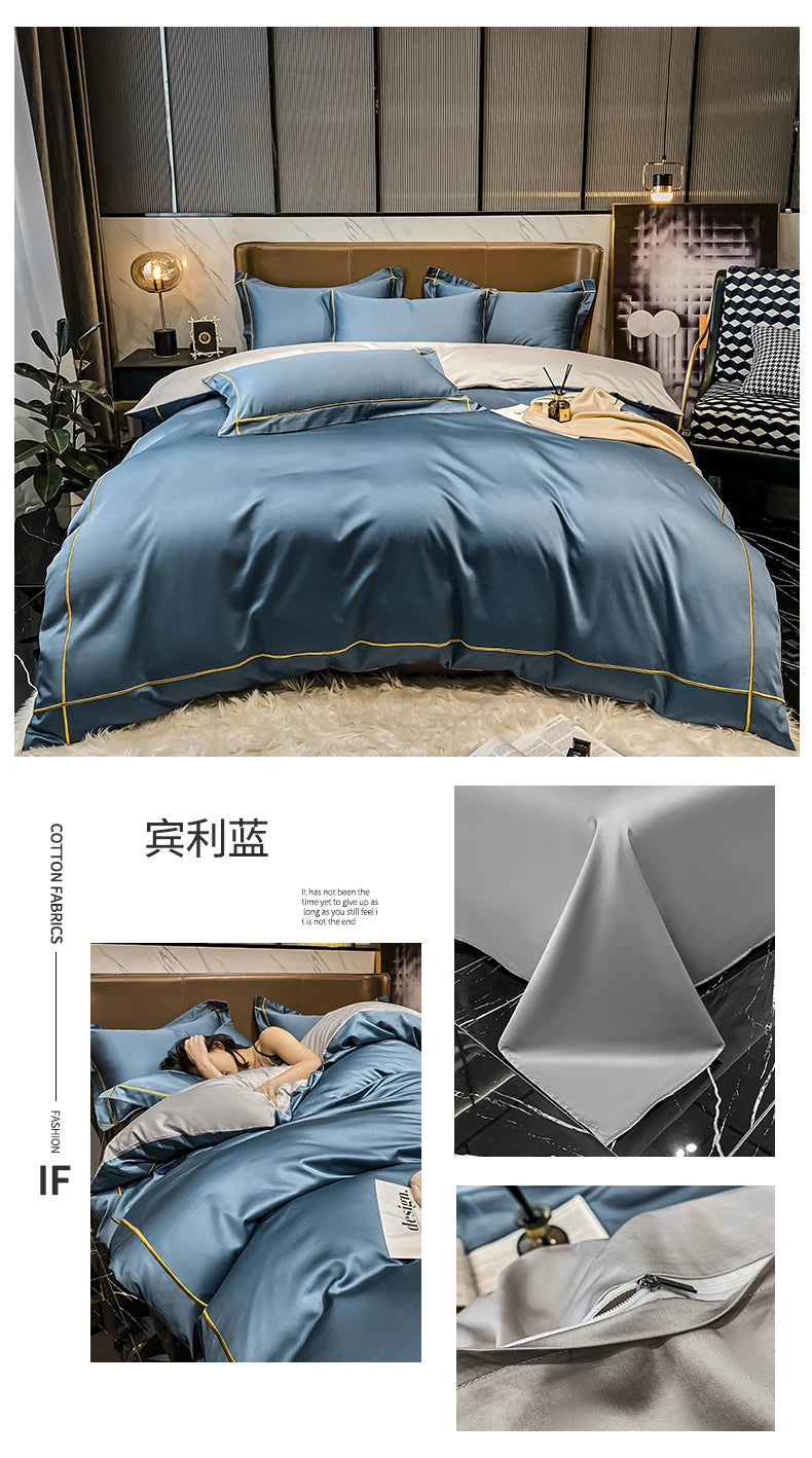 Juego de Ropa de Cama Lujo Algodón Egipcio 800 Hilos Hotelera