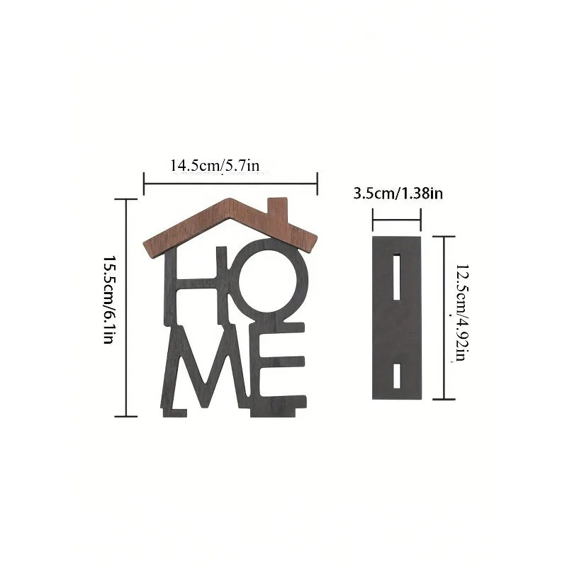 Adorno de Madera Decorativo Serie HOME para Escritorio
