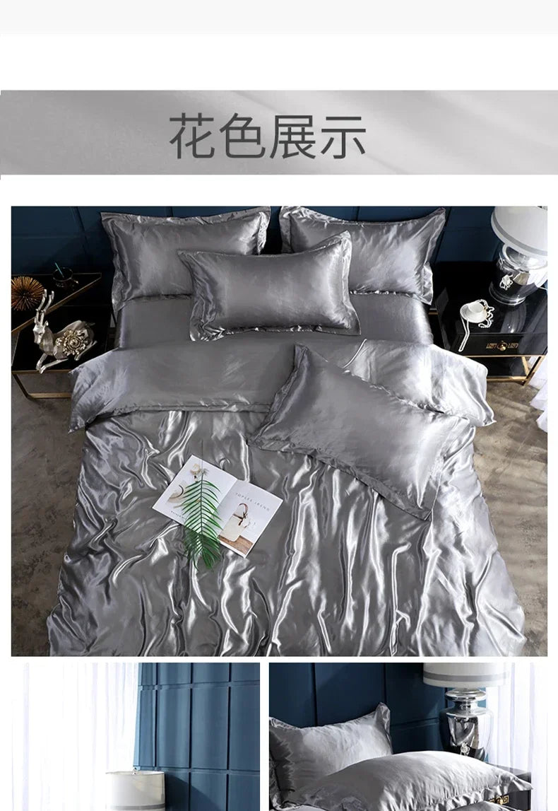 Juego de Cama 4 Piezas Rayón Premium Color Sólido
