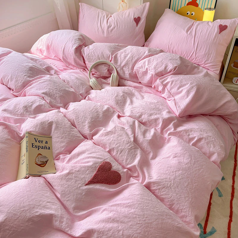 Juego de Cama Estilo Coreano Minimalista Suave y Elegante