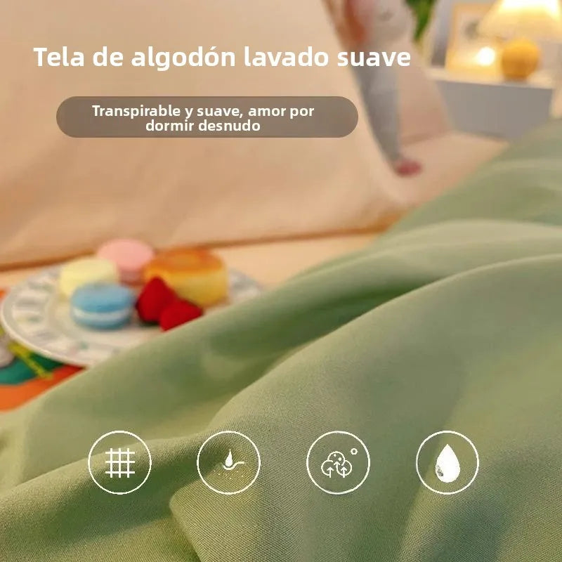 Juego de Ropa de Cama Algodón Frescura Verano 3 Piezas