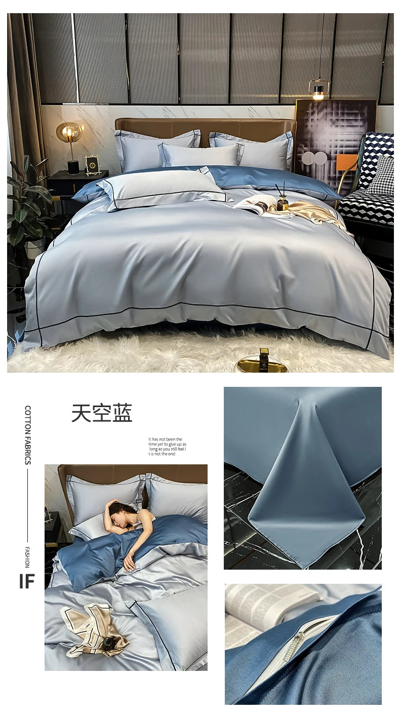 Juego de Ropa de Cama Lujo Algodón Egipcio 800 Hilos Hotelera