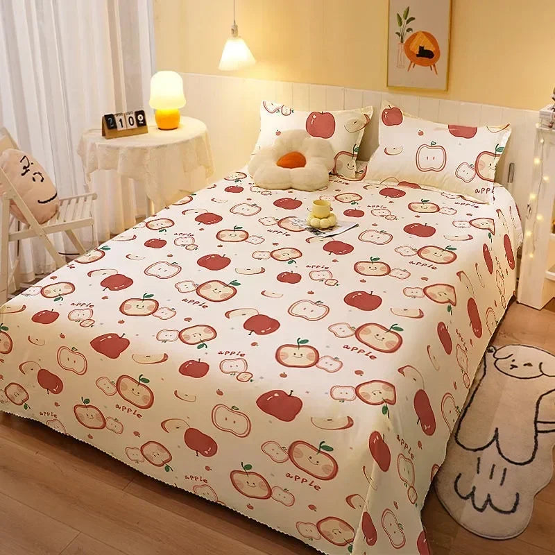 Sábana Ajustada Floral Poliéster Algodón 1 Plaza a King