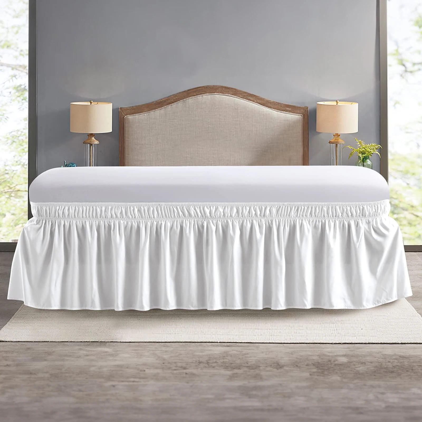 Falda de Cama Elástica con Volantes King Queen Twin