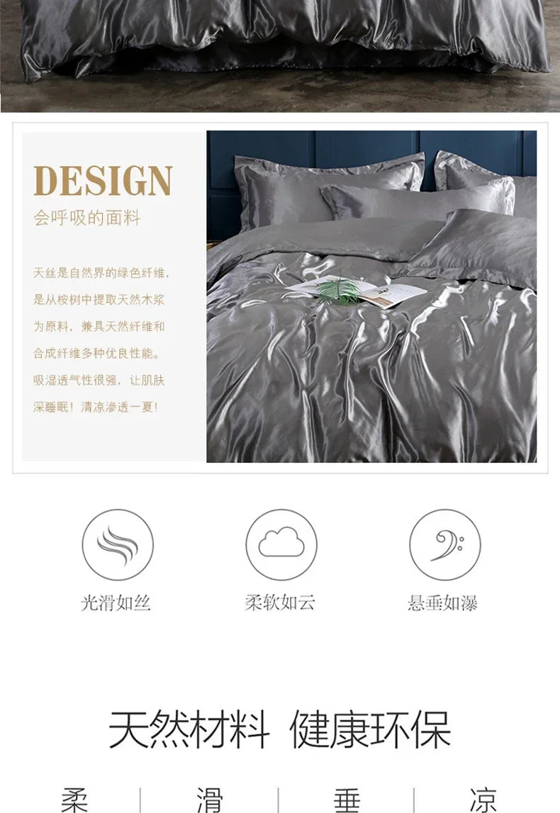 Juego de Cama 4 Piezas Rayón Premium Color Sólido