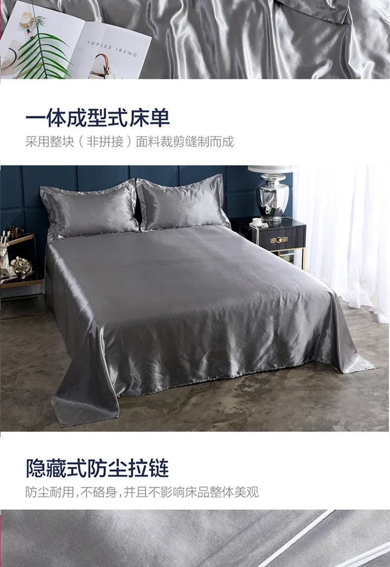Juego de Cama 4 Piezas Rayón Premium Color Sólido