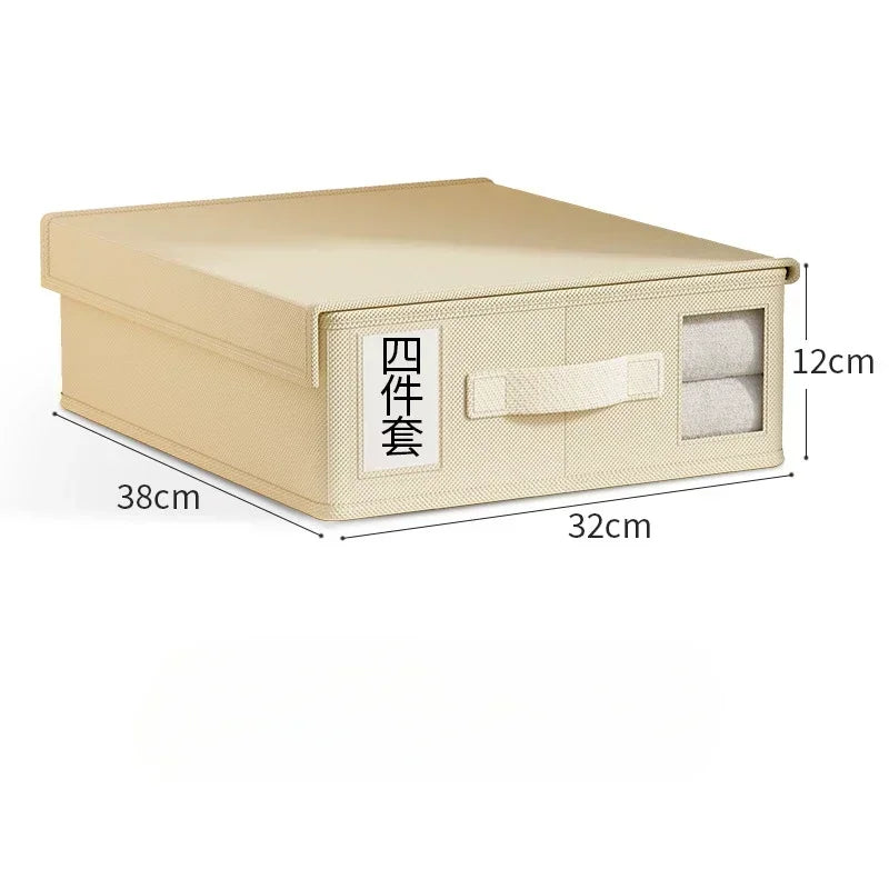 Caja Organizadora de Tela con Cremallera y Ventana