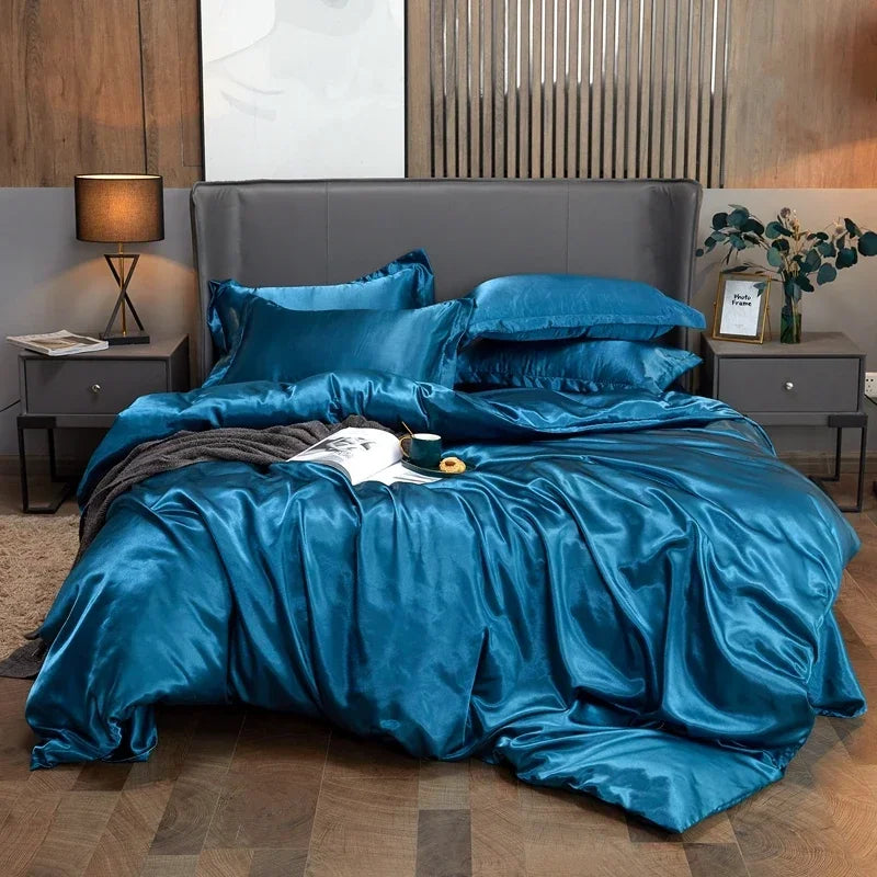 Juego de Cama 4 Piezas Rayón Premium Color Sólido