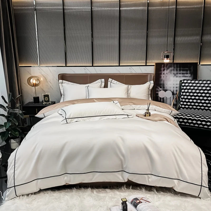 Juego de Ropa de Cama Lujo Algodón Egipcio 800 Hilos Hotelera
