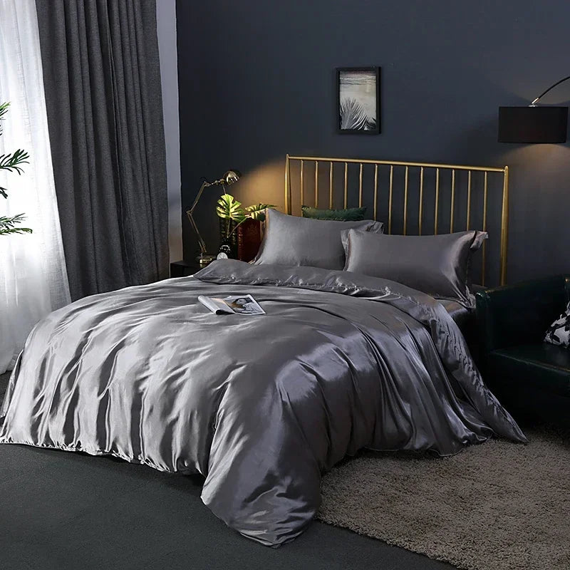 Juego de Cama 4 Piezas Rayón Premium Color Sólido
