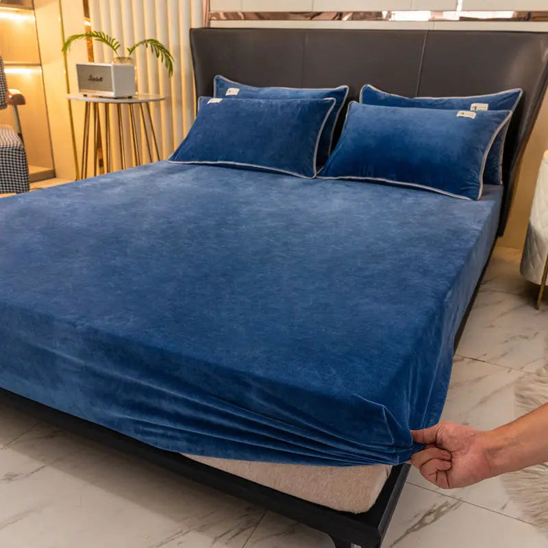 Sábana Bajera Terciopelo Ajustable 1 a 2 Plazas 90-180 cm
