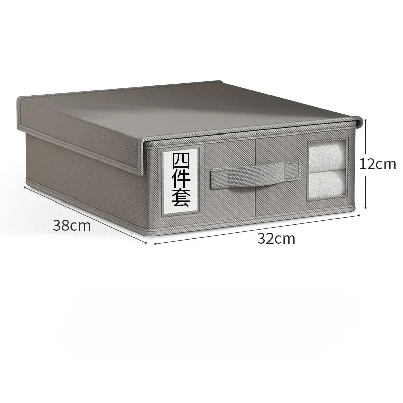 Caja Organizadora de Tela con Cremallera y Ventana