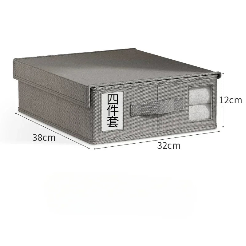 Caja Organizadora de Tela con Cremallera y Ventana