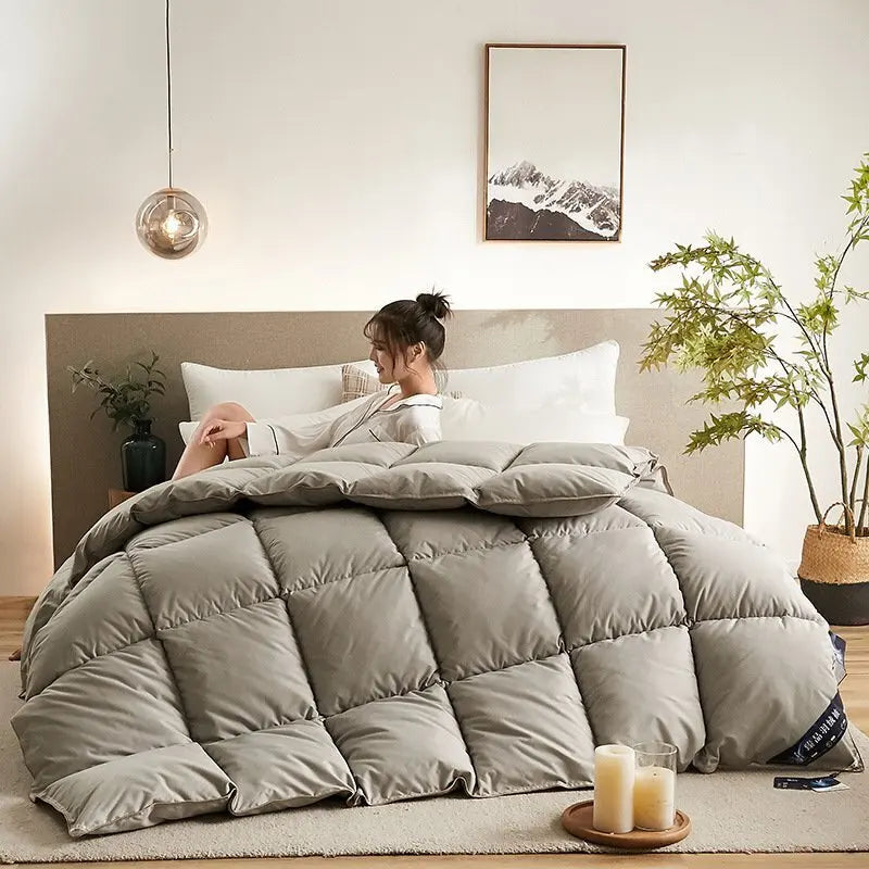 Plumón de Plumas Suave y Cálido para Cama