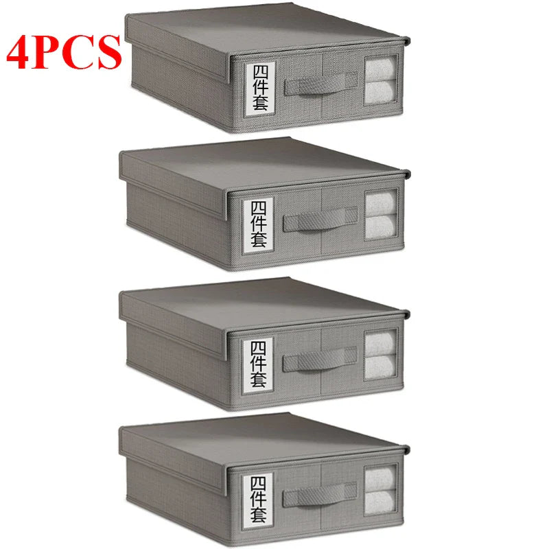 Caja Organizadora de Tela con Cremallera y Ventana