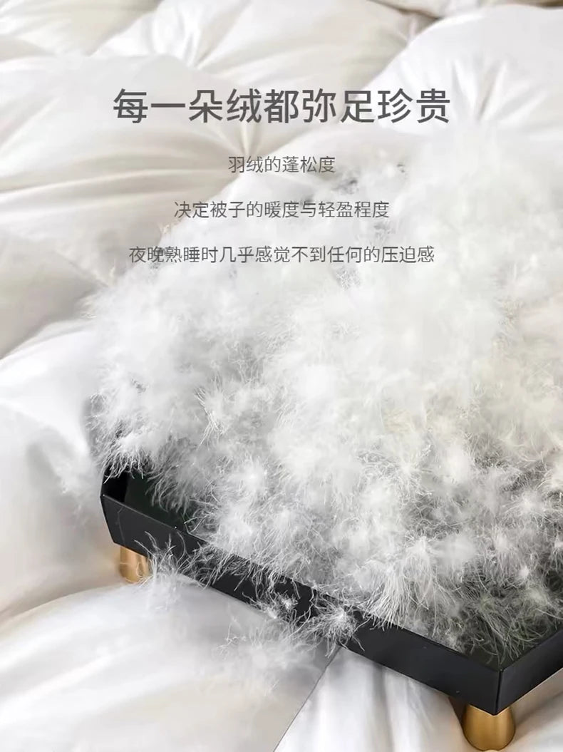 Plumón Plumas de Ganso 100% Funda Algodón Lujo Hotel