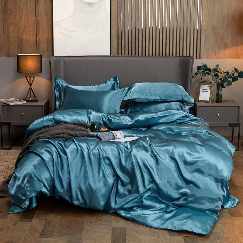 Juego de Cama 4 Piezas Rayón Premium Color Sólido