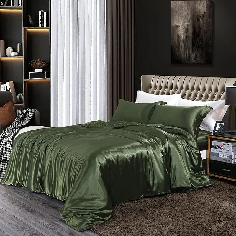Juego de Cama 4 Piezas Rayón Premium Color Sólido