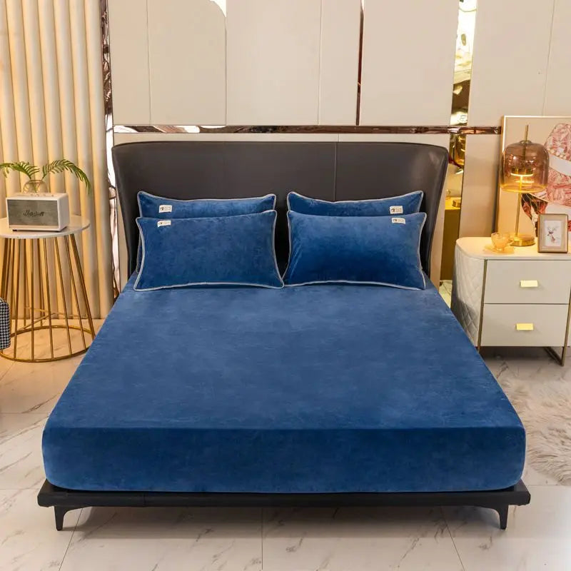 Sábana Bajera Terciopelo Ajustable 1 a 2 Plazas 90-180 cm