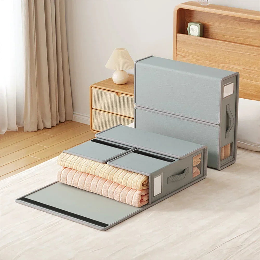 Caja Organizadora de Tela con Cremallera y Ventana