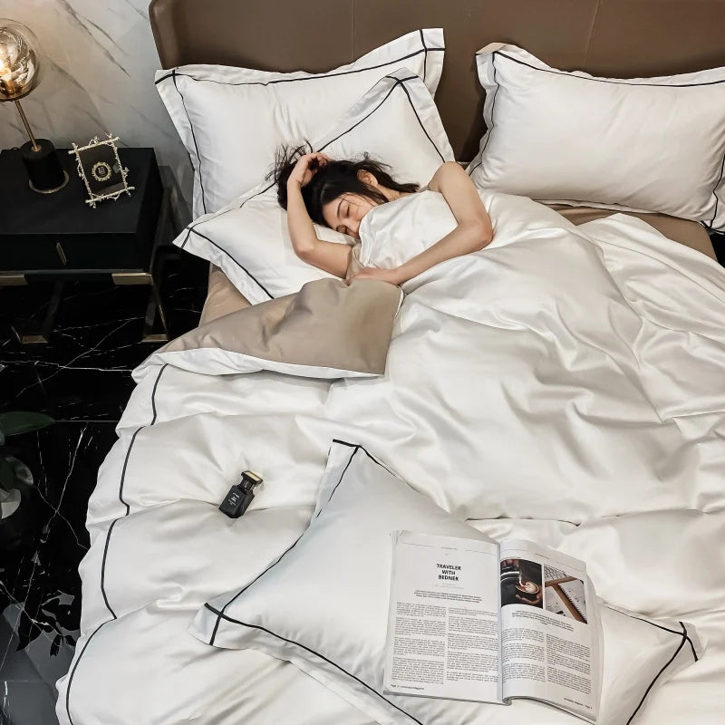 Juego de Ropa de Cama Lujo Algodón Egipcio 800 Hilos Hotelera