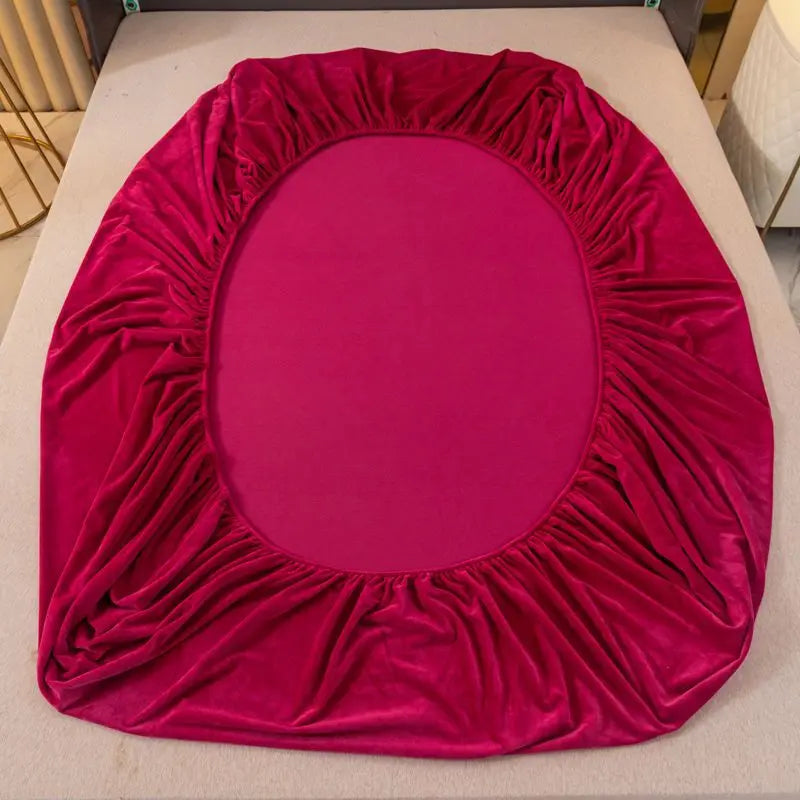 Sábana Bajera Terciopelo Ajustable 1 a 2 Plazas 90-180 cm