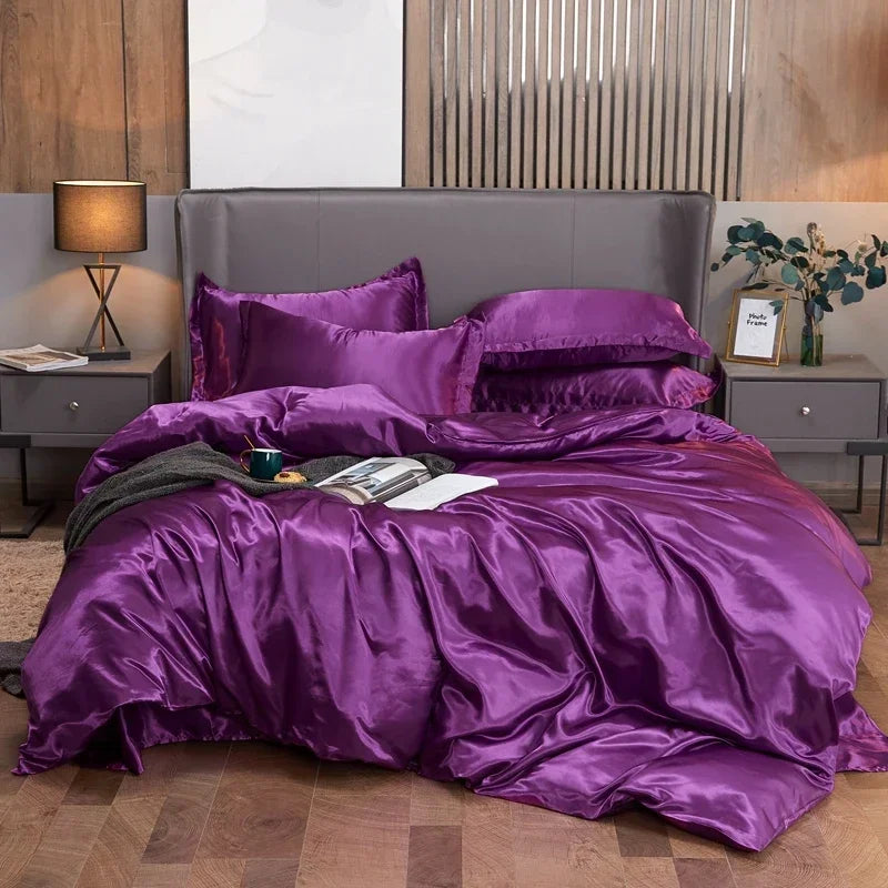Juego de Cama 4 Piezas Rayón Premium Color Sólido