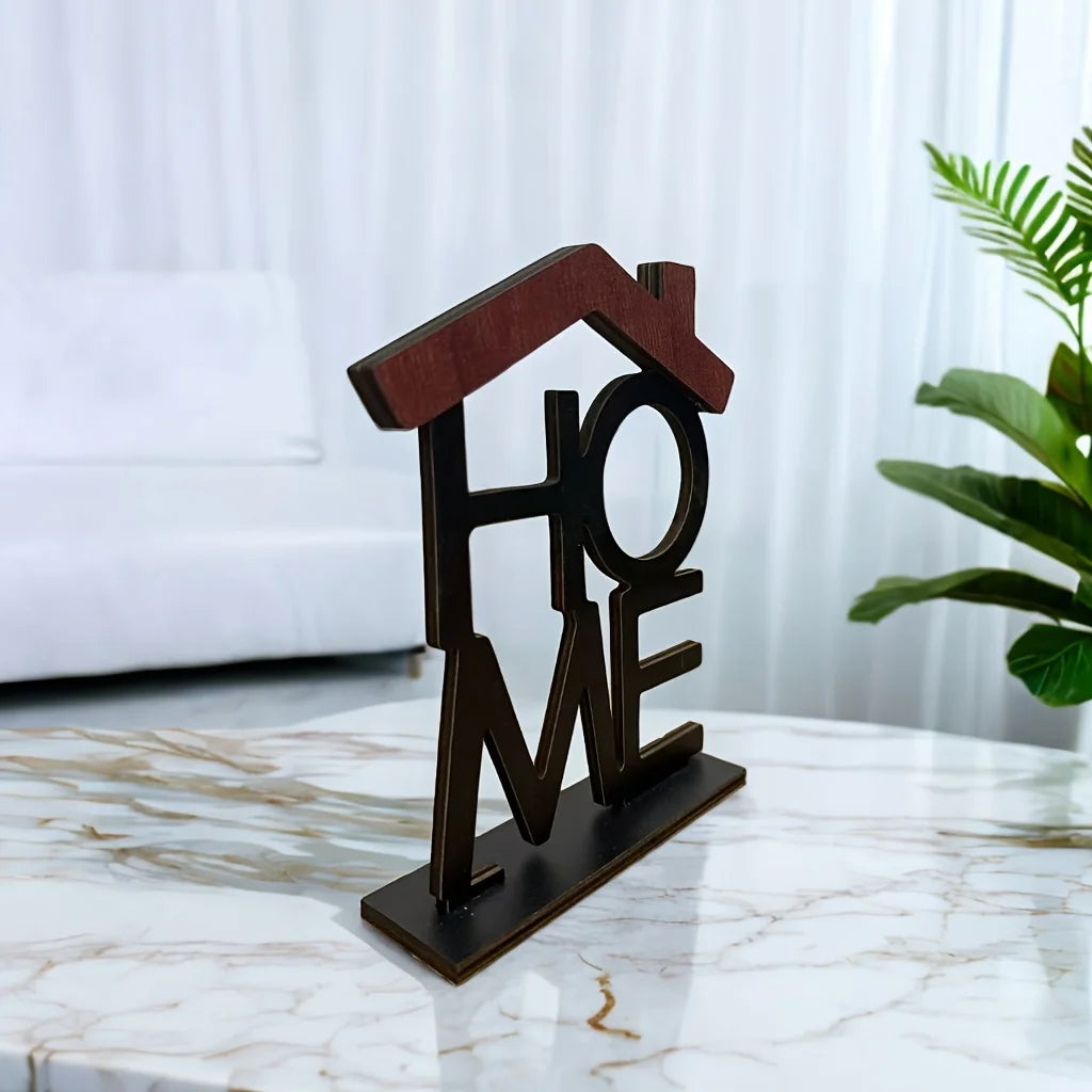 Adorno de Madera Decorativo Serie HOME para Escritorio