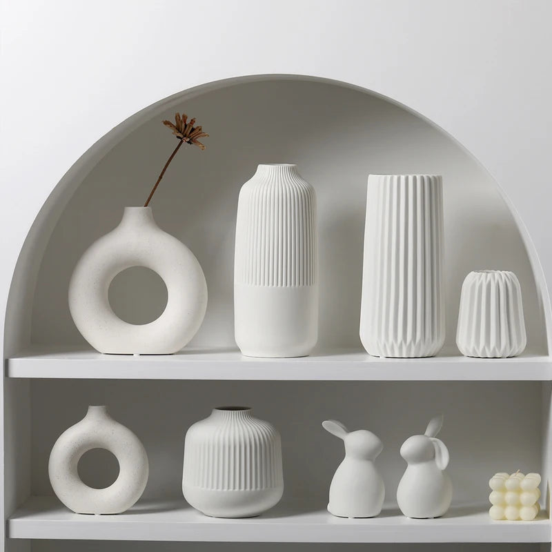 Jarrón de Cerámica Moderno Decorativo para Sala de Estar